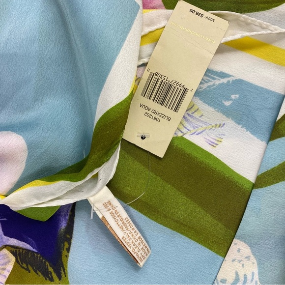 NWT Collection Eighteen 100% Silk Floral Scarf  Blue/Green/Pink/Yellow 3… - Picture 2 of 8